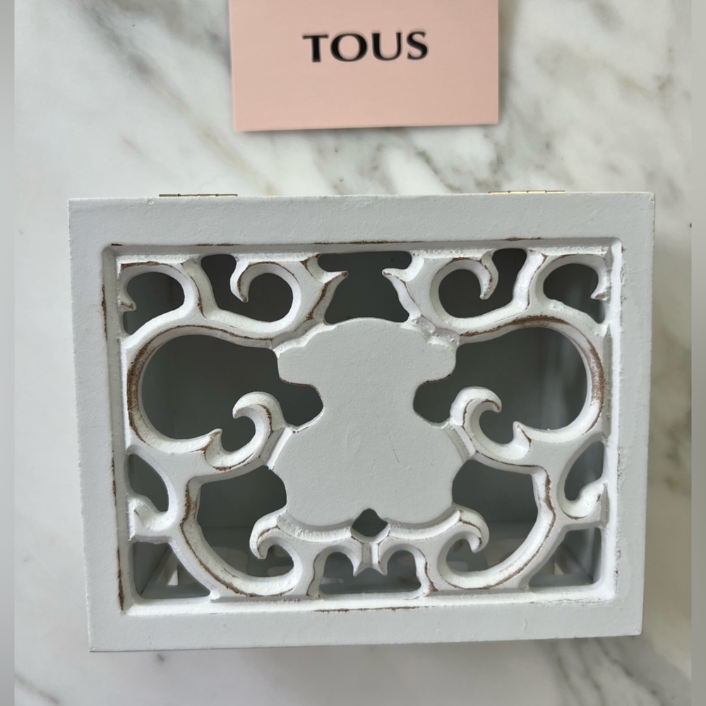 TOUS White Wooden Jewelry Storage Box